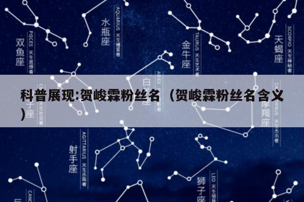 科普展现:贺峻霖粉丝名（贺峻霖粉丝名含义）