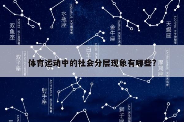 体育运动中的社会分层现象有哪些?