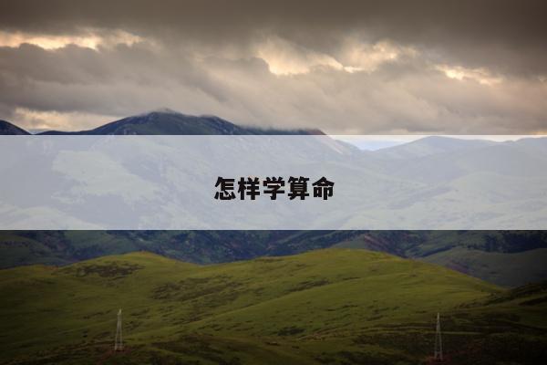 怎样学算命