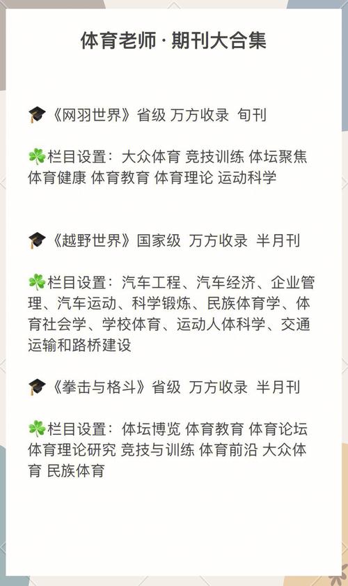 体育类有哪些省级期刊,体育类有哪些省级期刊类别